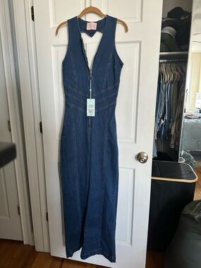 REVICE | Pants & Jumpsuits | Revice Blue Denim Zipper Dress | Poshmark